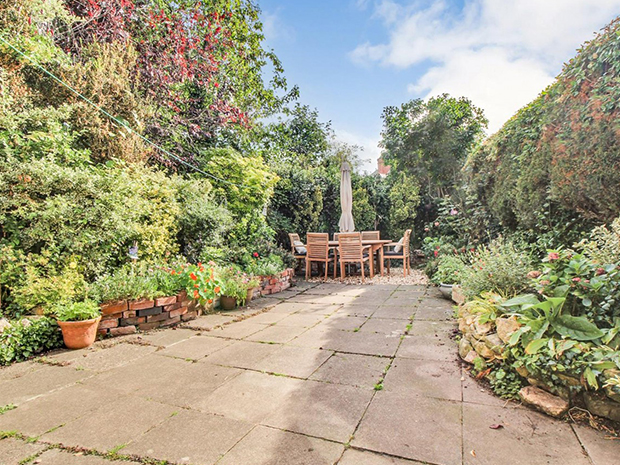 The low-maintenance garden is great for alfresco entertaining.