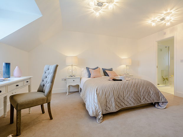 An ensuite and dressing room give the master bedroom a luxurious feeling.