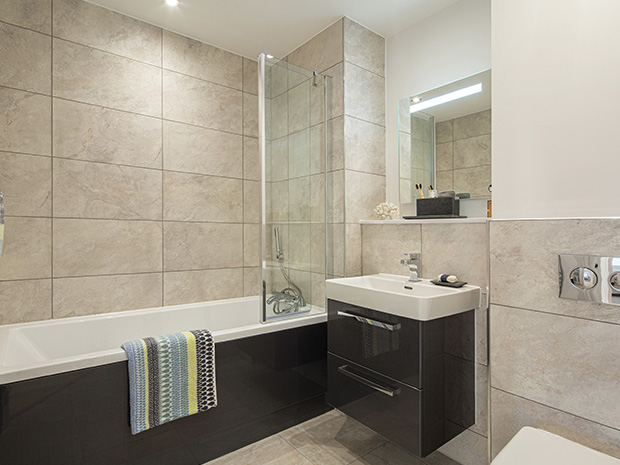 Both the main bathroom and ensuite are finished with ceramic tiles.