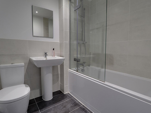 The second floor has another two double bedrooms, as well as a family bathroom with a rainfall shower over the bath.