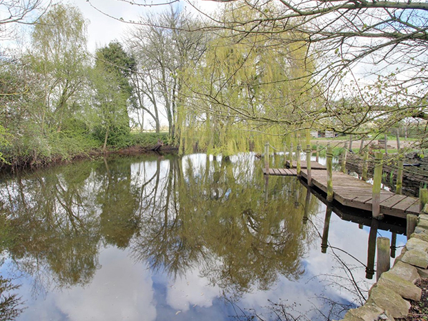 The pond provides an idyllic spot to relax and enjoy the beautiful surroundings, as well as having a jetty to get out onto the water.