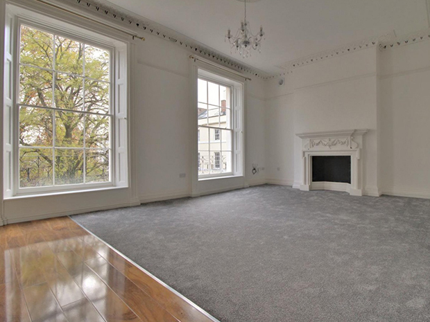 The apartments feature beautiful Georgian period features, including stone fireplaces and Queen Anne-style plasterwork.