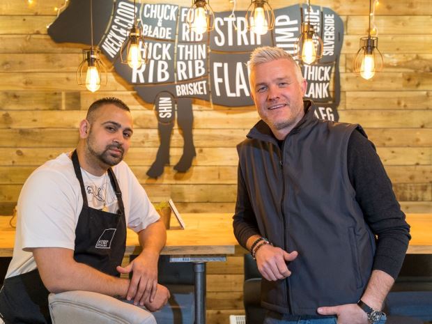 Head chef Arthur Knights left and Ross Sanders will open the Steak Strip Bar at Gloucester Food Dock in the summer of 2022.