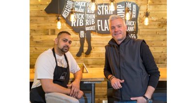 Head chef Arthur Knights left and Ross Sanders will open the Steak Strip Bar at Gloucester Food Dock in the summer of 2022.
