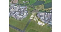 A birds eye view of the site for the new CGX Connect centre at Gloucestershire Airport.