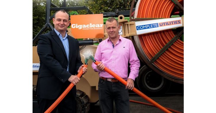Steve Chaplin from Complete Utilities right, with Brett Shepherd, Gigaclear's chief operating officer back in 2017, celebrating signing a contract worth some 90 million to connect 70,000 premises across Herefordshire and Gloucestershire to superfast broadband.