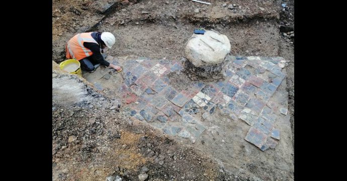 Medieval tiled floor is uncovered at £107 million Gloucester development