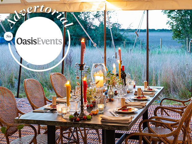 Planned and coordinated by Oasis Events, a Covid-safe model event was created by event industry businesses from across the Cotswolds.