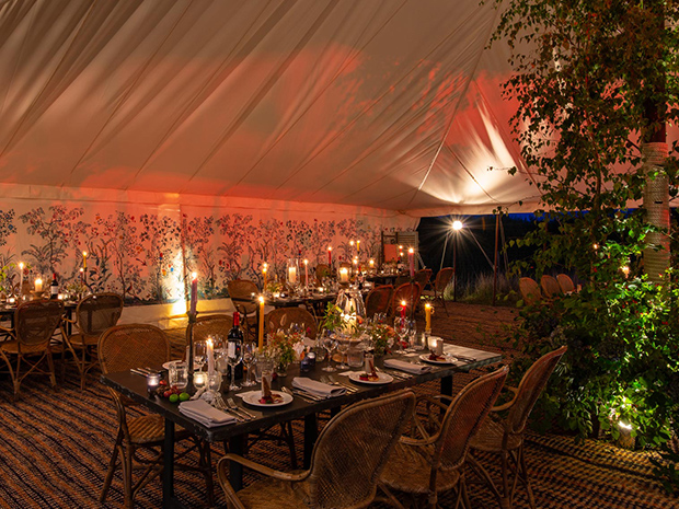 The event was set up to demonstrate a safe way of catering for up to 30 guests - when government guidelines allow.