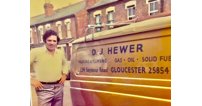 David Hewer, pictured back when Hewer Facilities Management first began in 1965 in Seymour Street, Gloucester. One man, a van and a great idea.