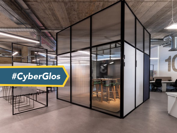 Inside Cheltenham cyber-focused workspace Hub8 in the town's Brewery Quarter.