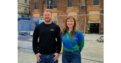 Felix and Cicely Elliott-Berry of Sibling Distillery outside the Gloucester Food Dock site.
