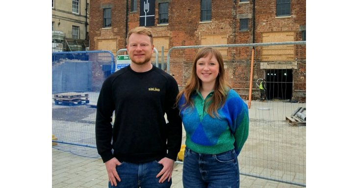 Felix and Cicely Elliott-Berry of Sibling Distillery outside the Gloucester Food Dock site.