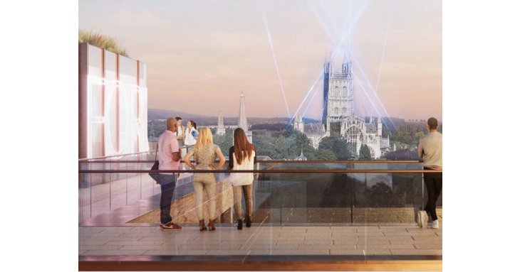 An artist's impression that Cathedral view, from on top of the Market Parade buildings.