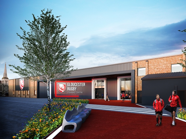 An artist's impression of the entrance to the club's new training facilities and commercial headquarters with a walkway leading to a bridge into the current ground. Images courtesy of www.shove-media.com.