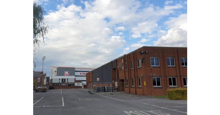 A view from the Catherine Street entrance to the site of Gloucester Rugby's new training facilities and commercial headquarters.