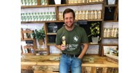 Founder of Gloucester Brewery, Jared Brown, with one of its Perfect 10 beers a six per IPA brewed specially to mark the business's 10th anniversary and the opening of its new taproom.