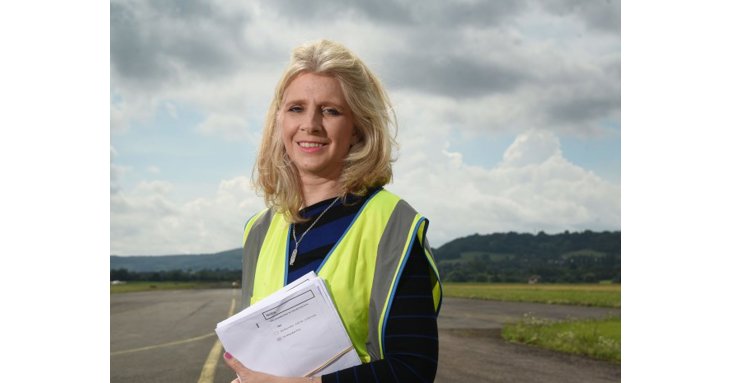 Karen Taylor, managing director of Gloucestershire Airport. Runway refurbishment together with a new business park promise to make 2022 a transformational year for the airport.