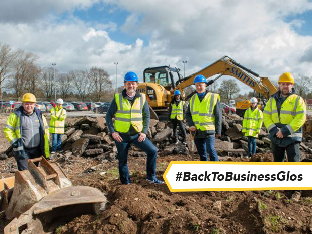 Left to right Harvey Smith T-level construction, Joel Snowdon T-level construction, David Owen, GFirst LEP, Jim Grant, Gavin Carter E G Carter & Co Ltd, James Coopey E G Carter & Co Ltd , Zoe Lomas computer Science student and Funke Dehinbo computer Science student.
