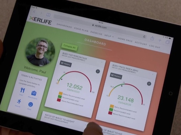 A screen shot of the stats from an account on the health, fitness and lifestyle app Xerlife.