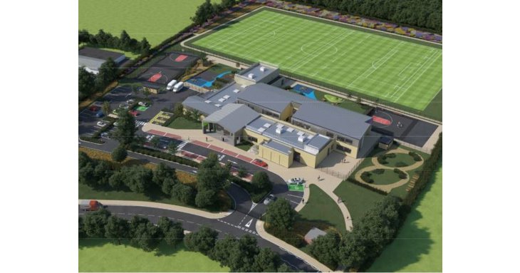 An artist's impression of the proposed new school at Brockworth, from the planning documents presented by architects Robothams and construction firm EG Carter.
