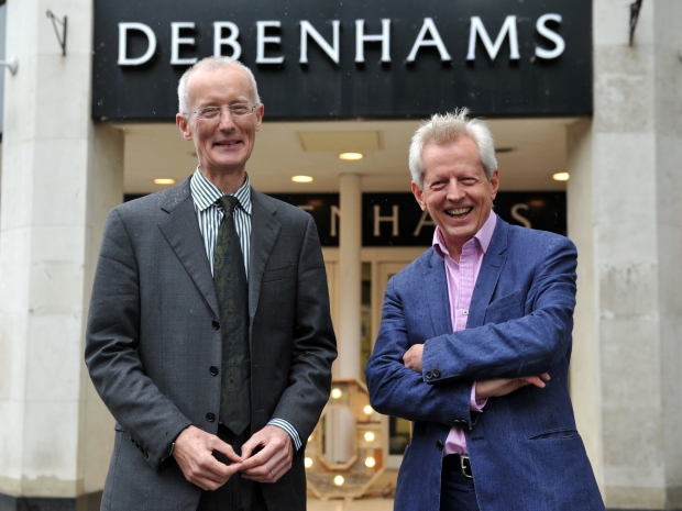 Stephen Marston, vice chancellor of the University of Gloucestershire, and Gloucester MP Richard Graham, outside the former Debenhams building on Northgate Street - now the property of the university. Pictures by Mikal Ludlow.