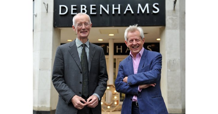 Stephen Marston, vice chancellor of the University of Gloucestershire, and Gloucester MP Richard Graham, outside the former Debenhams building on Northgate Street - now the property of the university. Pictures by Mikal Ludlow.