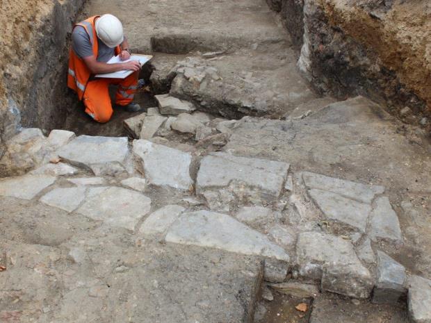 Some of the archaeology already discovered in King's Square during preparations for The Forum development.