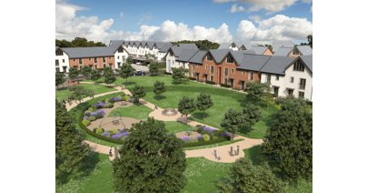 An artists impression of the housing development destined to touchdown at the former Brockworth Aerodrome, near Gloucester.