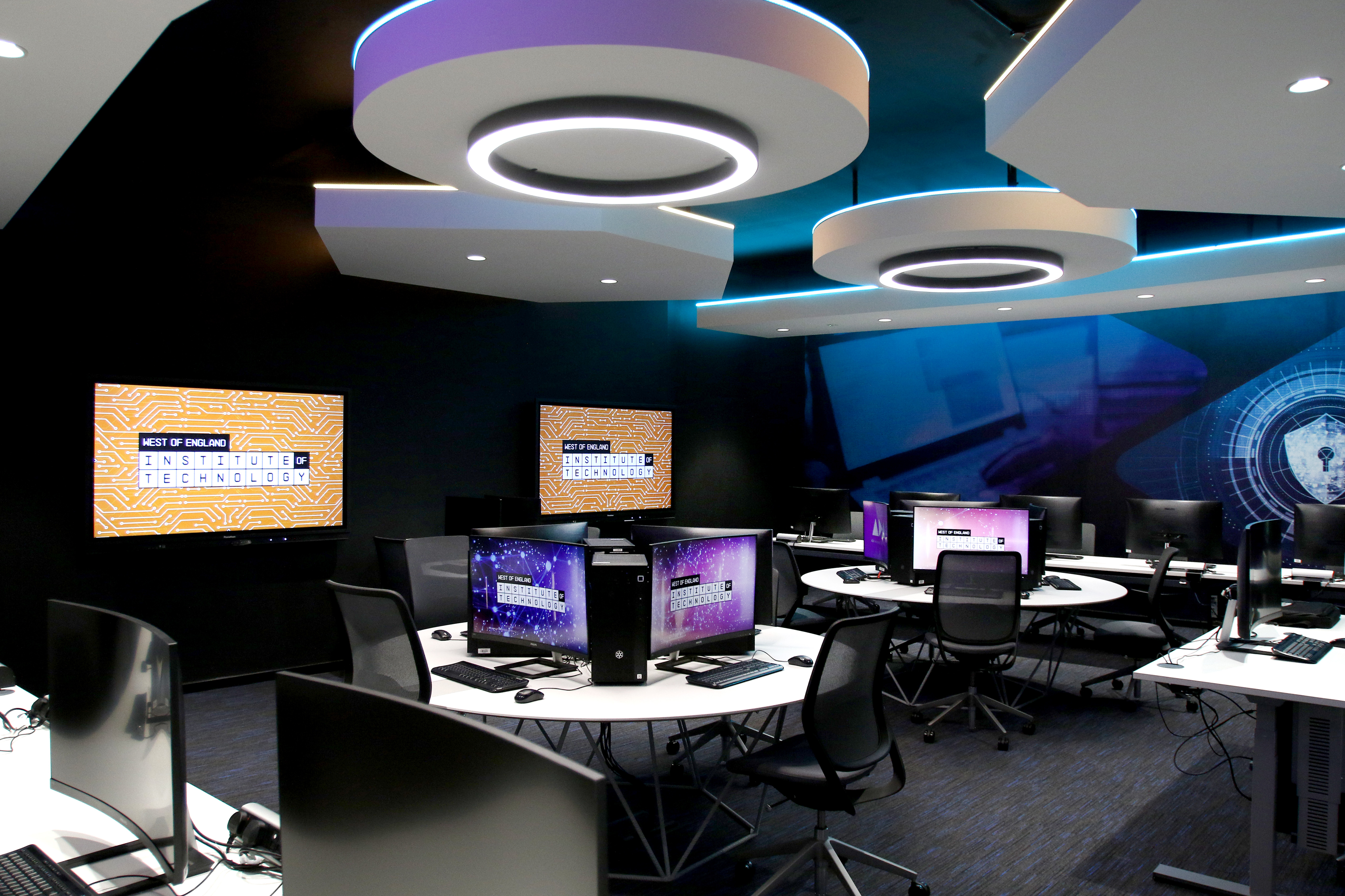 Inside Gloucestershire College's new cyber-focused West of England Institute of Technology WEIoT at its Cheltenham campus.