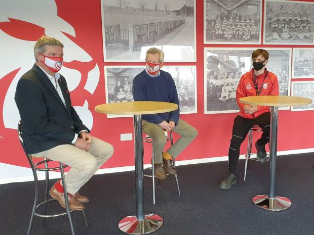 Lance Bradley talks about the Kickstarter scheme with Gloucester MP, Richard Graham, and Oli Rice and Emma Rotherham.