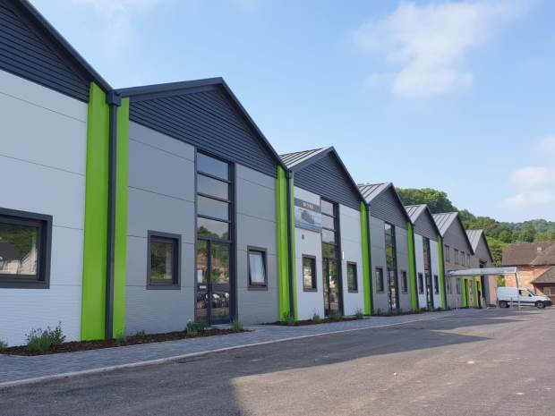 Longhope Business Park, as seen from the A4136 between Huntley and Mitcheldean.