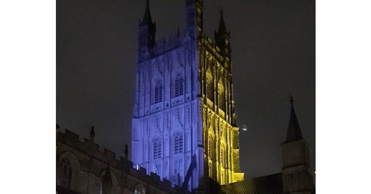 From Gloucester Cathedral and Cheltenham Town Hall to SoGlos HQ, the countys organisations are lighting up in blue and yellow in solidarity with Ukraine.