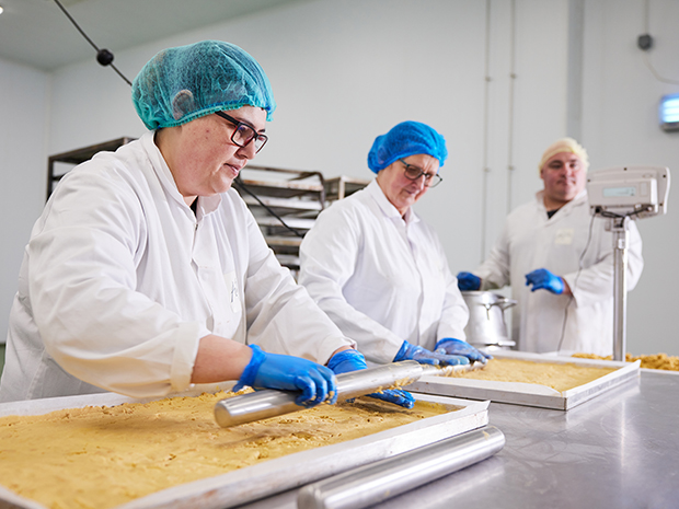 Staff hard at work at Four Anjels bakerys new Cheltenham base.