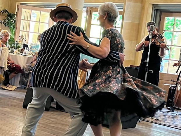 Lindyhoppers from Cheltenham Swing Dance were invited to Prince Charless home at Highgrove, near Tetbury, for a Jubilee party for local pensioners and staff from Age UK, on behalf of the Princes Foundation Trust.