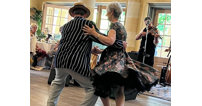 Lindyhoppers from Cheltenham Swing Dance were invited to Prince Charless home at Highgrove, near Tetbury, for a Jubilee party for local pensioners and staff from Age UK, on behalf of the Princes Foundation Trust.