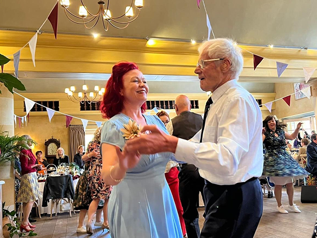 Lindyhoppers from Cheltenham Swing Dance were invited to Prince Charless home at Highgrove, near Tetbury, for a Jubilee party for local pensioners and staff from Age UK, on behalf of the Princes Foundation Trust.