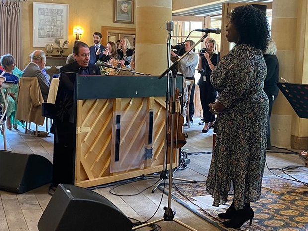 Jazz supremo Jools Holland and singer Ruby Turner at Highgrove.