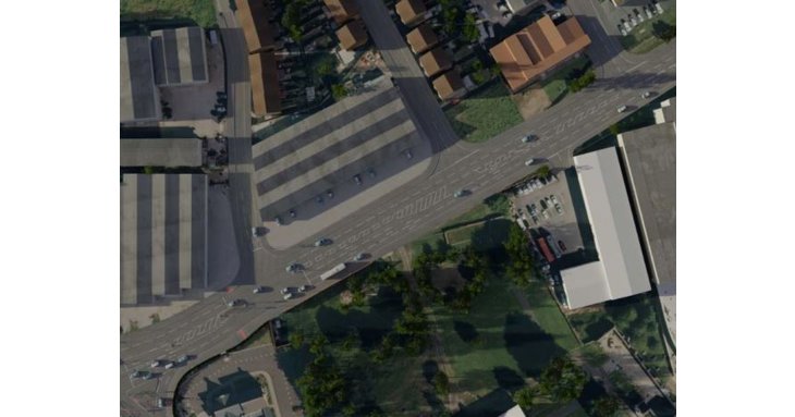 An artist's impression of Gloucester's South West Bypass from above, after the road widening the changes.