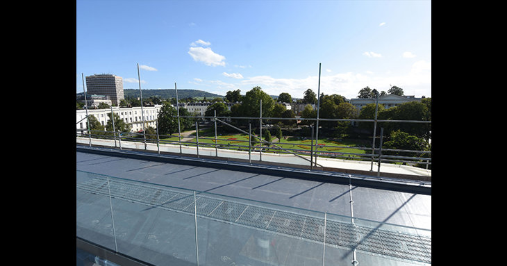 The first stage of construction work on the Quadrangles rooftop restaurant in central Cheltenham has been completed.