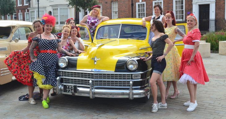 See vintage vehicles and costumed characters take to the streets as Gloucester Goes Retro this August 2022.