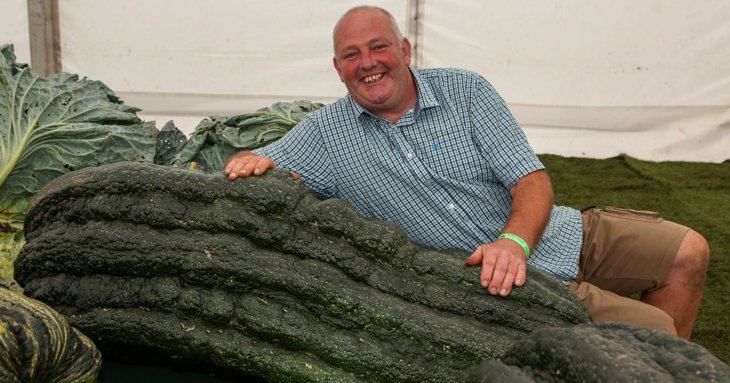 Giant vegetables at the Malvern Autumn Show at Three Counties Showground.