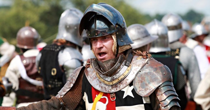 Battle re-enactment at Tewkesbury Medieval Festival