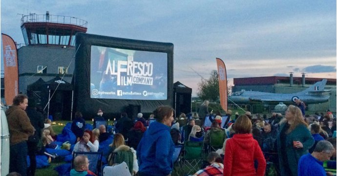 Outdoor cinema at Cotswold Airport