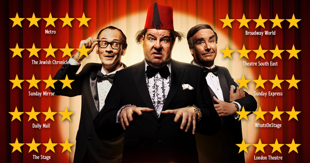 See criticially acclaimed West End play which imagines three of Britain's all-time greatest comedy heroes when it heads to Cheltenham