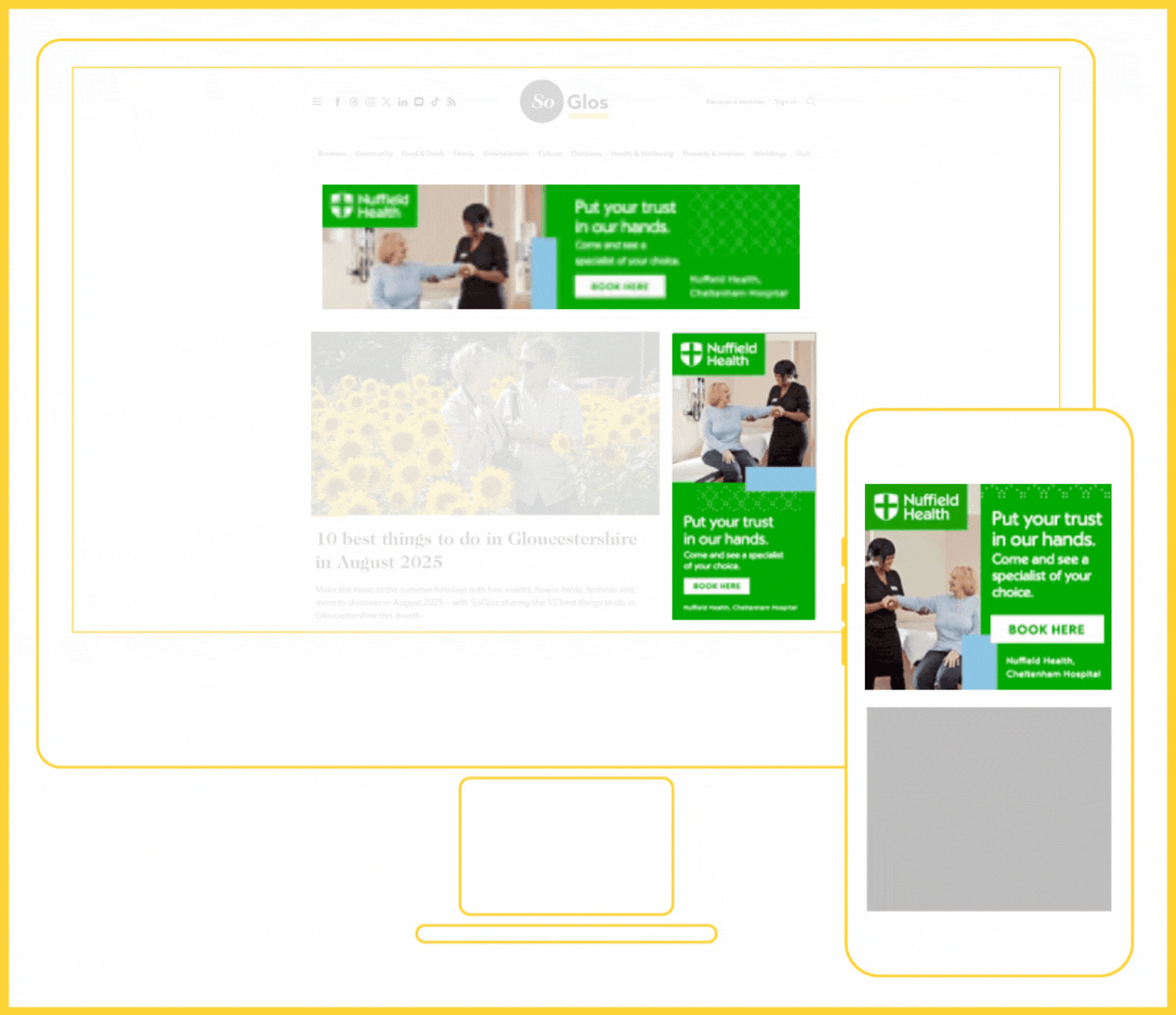 Nuffield Health Display Adverts