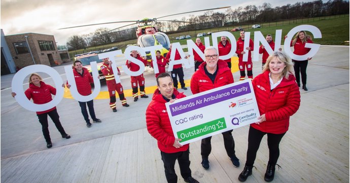 Midlands Air Ambulance hailed for 'outstanding' response by care regulator