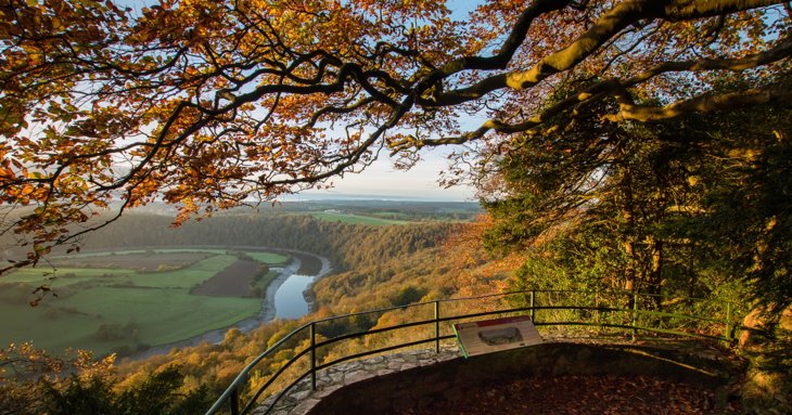 The Eagle's Nest Viewpoint is just one of the best places to spot autumn colour in the Forest of Dean and the Wye Valley.  Gemma Wood