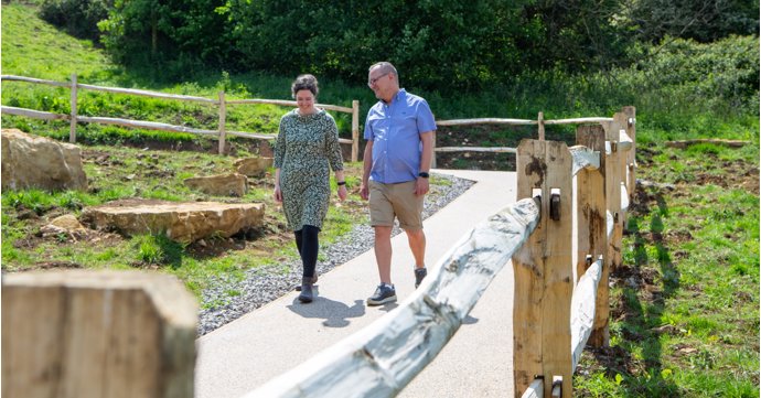 New accessible path at Woodchester Park near Stroud