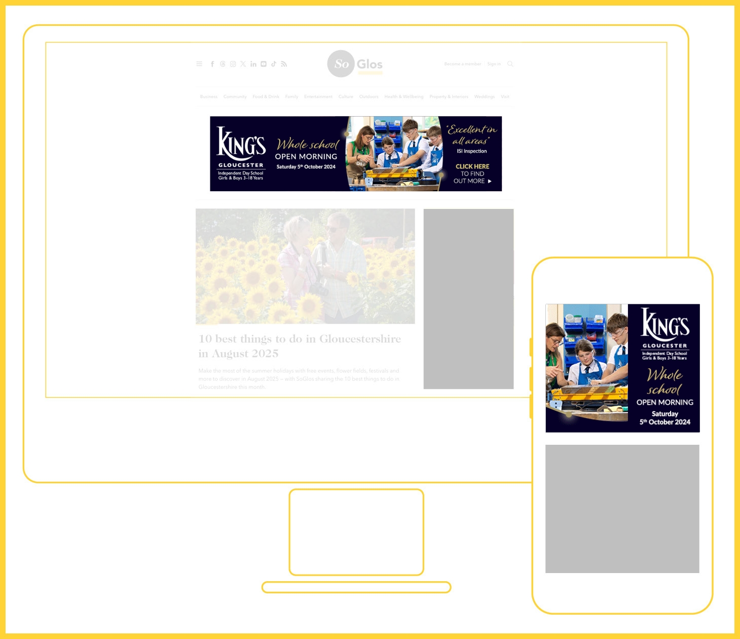 The King's School Gloucester display advertising